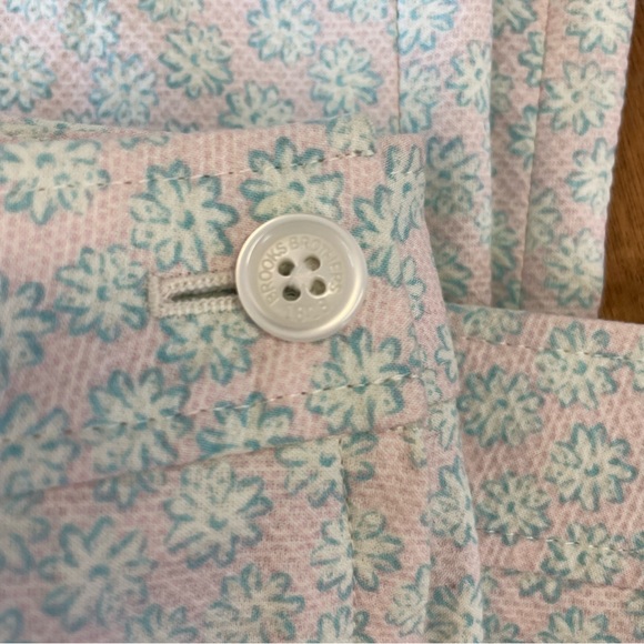 Brooks Brothers Girls Cotton Floral Pink and Blue Side-Zip Pants, NWT, size 16 - Picture 6 of 11